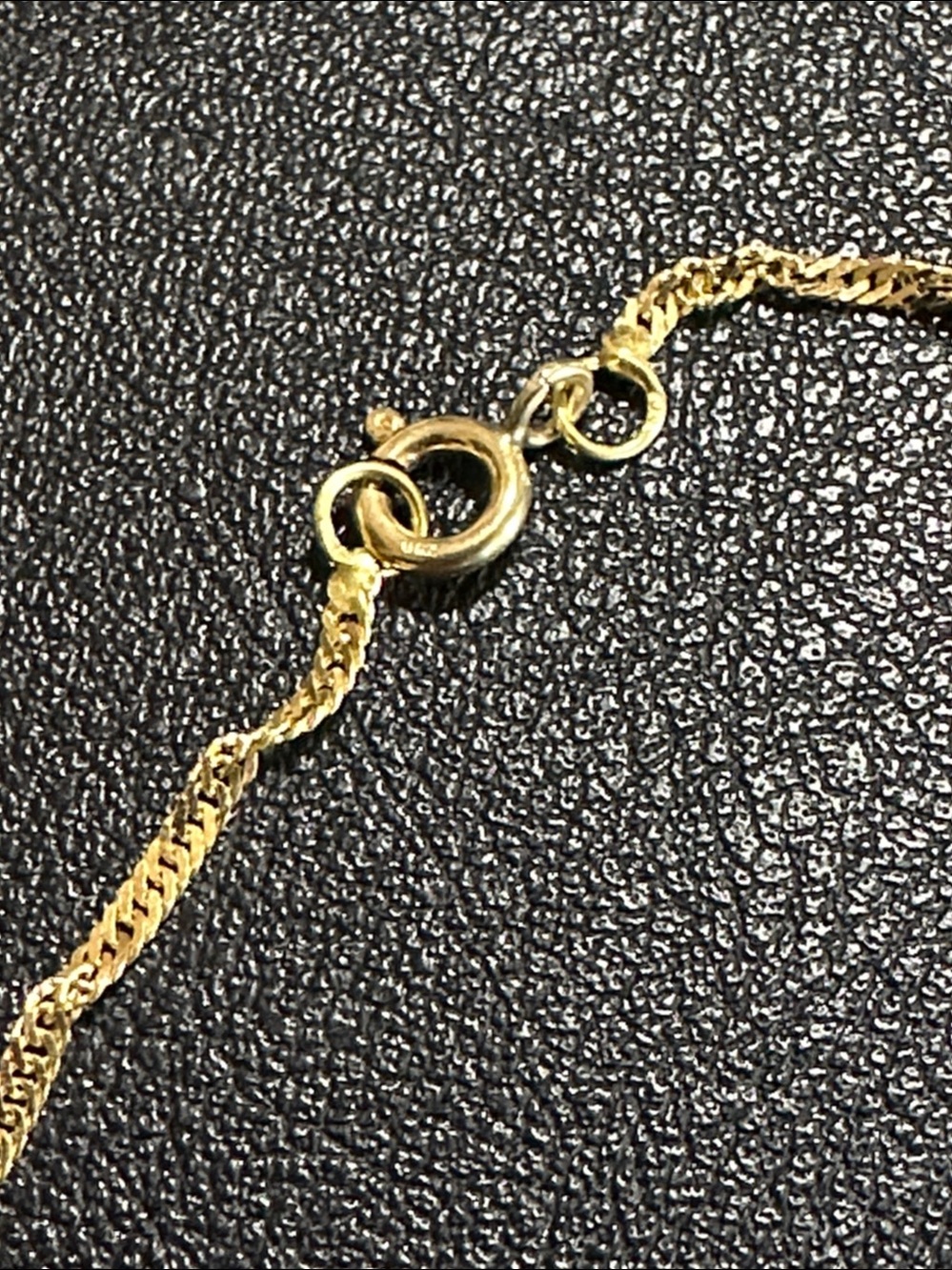 European 750 Gold Flat Link Twist Chain Artisan Natural Stone Pendant Necklace - Picture 3 of 12